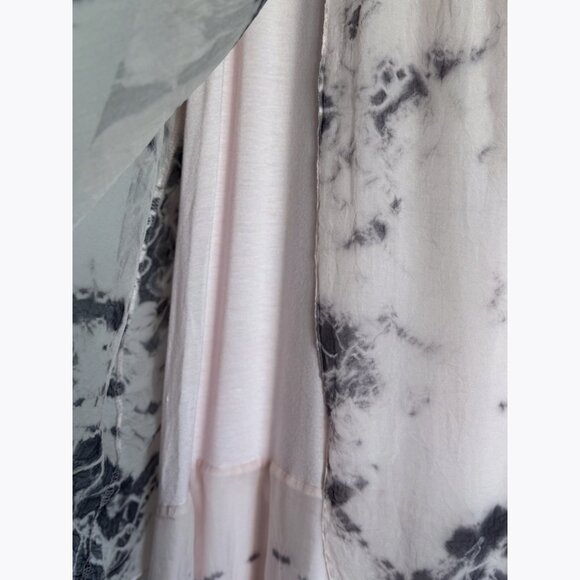 Luna Luz Medium Silk Dress Blush Gray Tie Dye Layered Hem Fairy Soft Girl Flowy - Picture 5 of 9